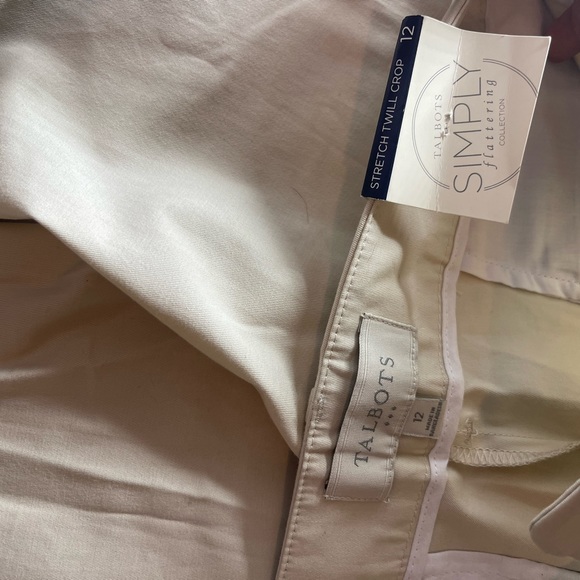 Size 12 Beige Talbots Stretch Twill Crop! - Picture 5 of 8
